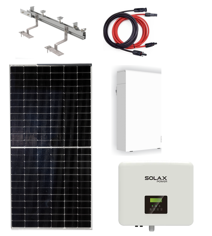 OFF-GRID solarna elektrana 3,04 kWp — invertor Solax X1-HYBRID-5.0-M G4 / baterija SolaX T-BAT 3,6 kWh